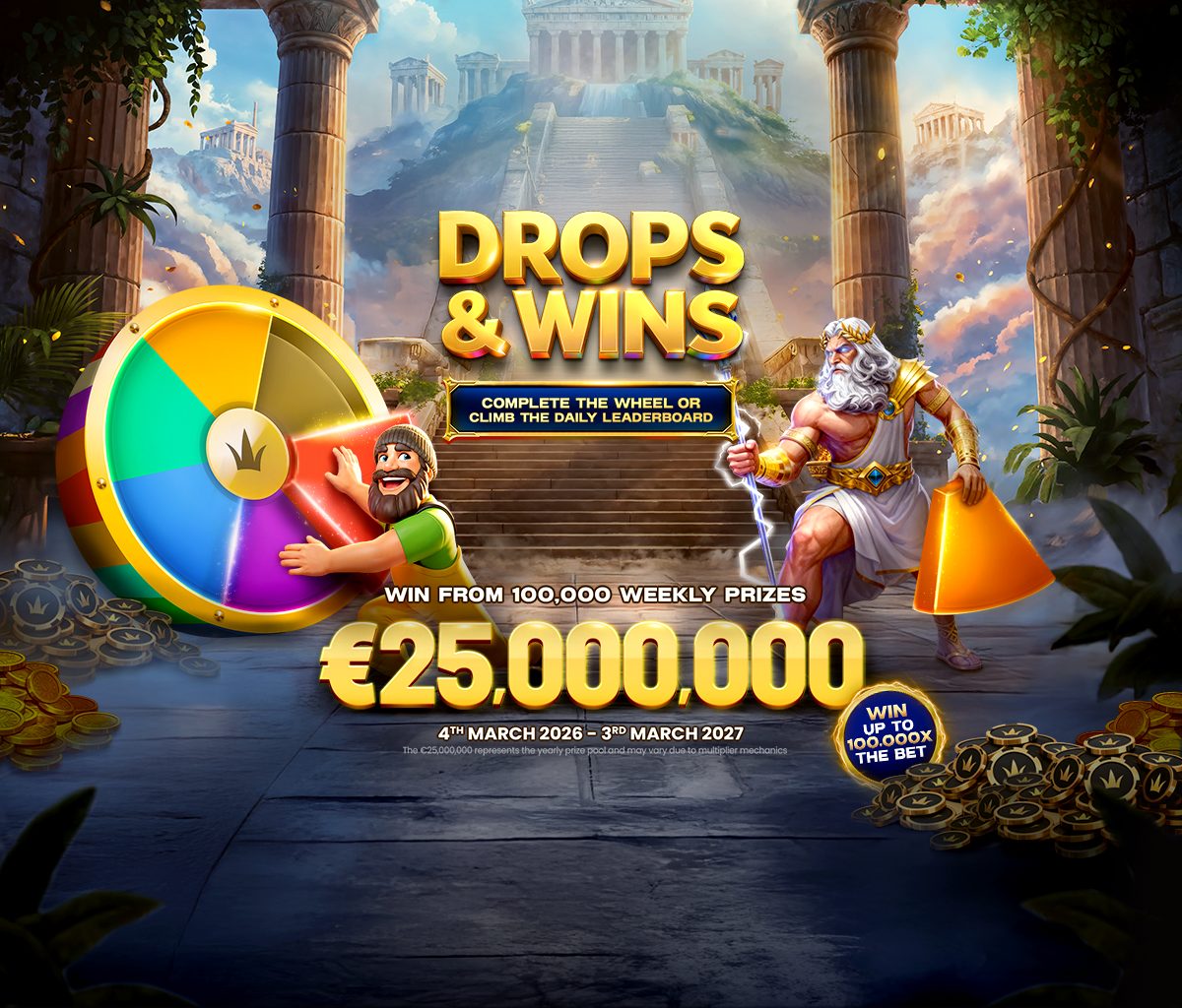 Drops and Wins tablet banner