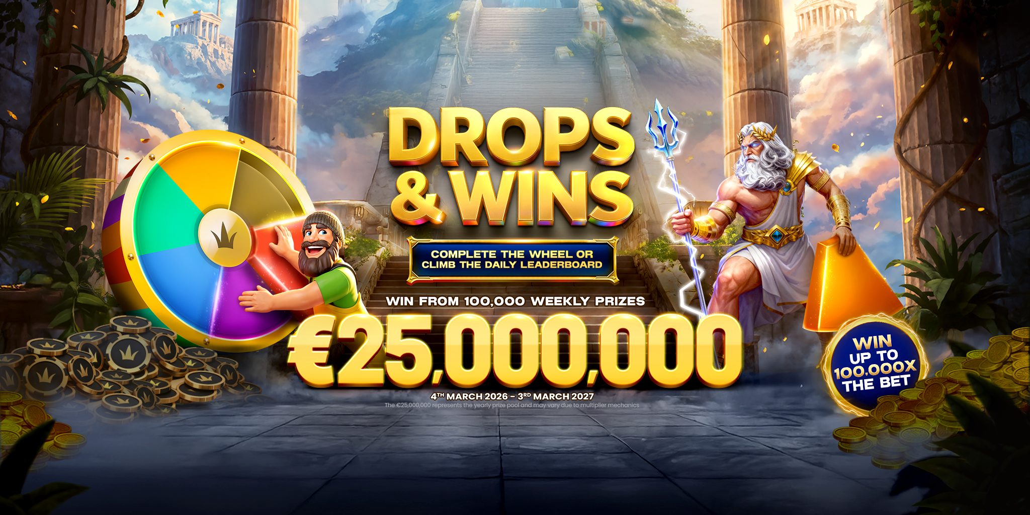 Drops and Wins desktop banner
